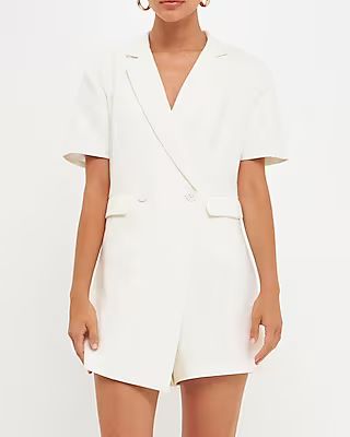 Endless Rose Short Sleeve Blazer Romper | Express