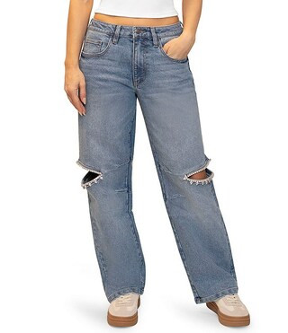 Stevie By Steve Madden Cut Out Jeweled Barrel Jeans | Dillard's | Dillard's