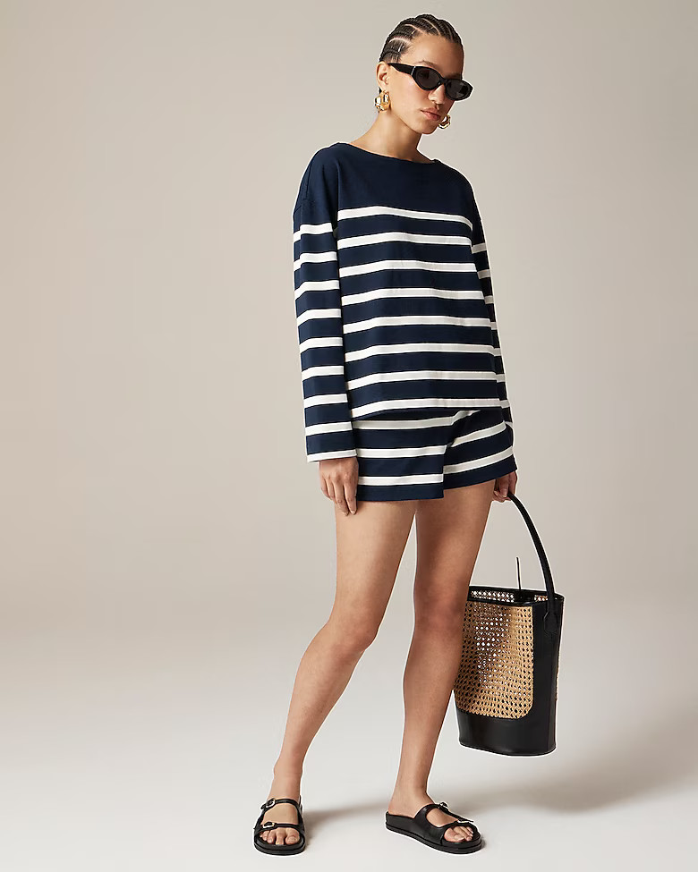 Mariner jersey relaxed boatneck T-shirt in stripe | J. Crew US