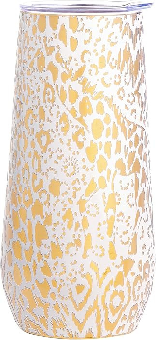 Lilly Pulitzer 10 Oz Stemless Champagne Flute, Small Stainless Steel Tumbler with Lid, Double Wal... | Amazon (US)