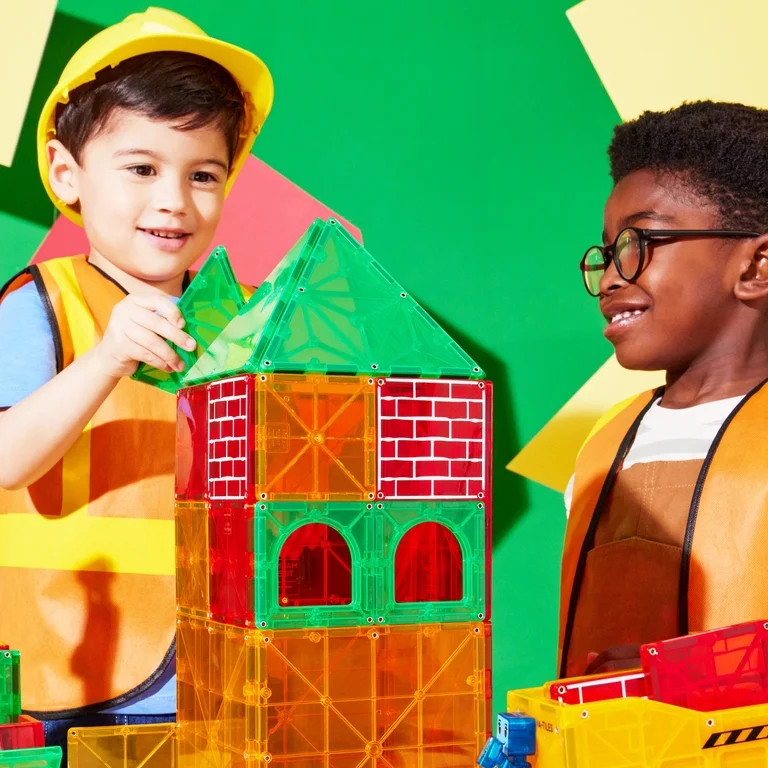 MAGNA-TILES® Builder XL 50-Piece Magnetic Construction Set, The ORIGINAL Magnetic Building Brand | Walmart (US)