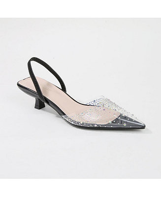 Mabel Clear Rhinestone Kitten Heels - Macy's | Macy's
