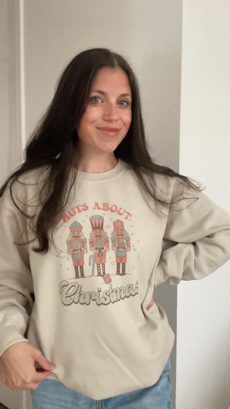The cutest Christmas sweater!! Nuts about Christmas // nutcracker sweatshirt, cute Christmas sweatshirts, Christmas 

#LTKHolidaySale #LTKVideo #LTKHoliday