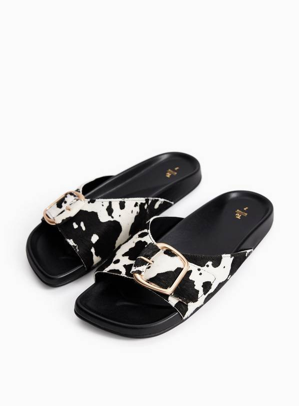 Buy Animal Print Single Strap Footbed Sandals 5 | Sandals | Tu | Tu Clothing