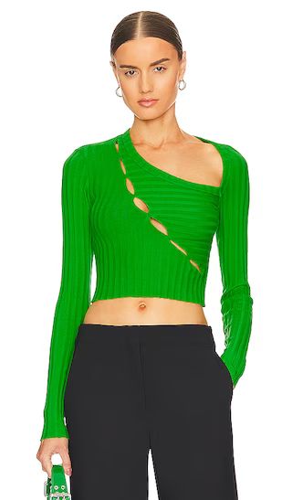 The Capri Crop Shirt in Lime | Revolve Clothing (Global)