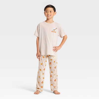 Boys' 2pc Gudetama T-Shirt and Pant Pajama Set - Beige S | Target