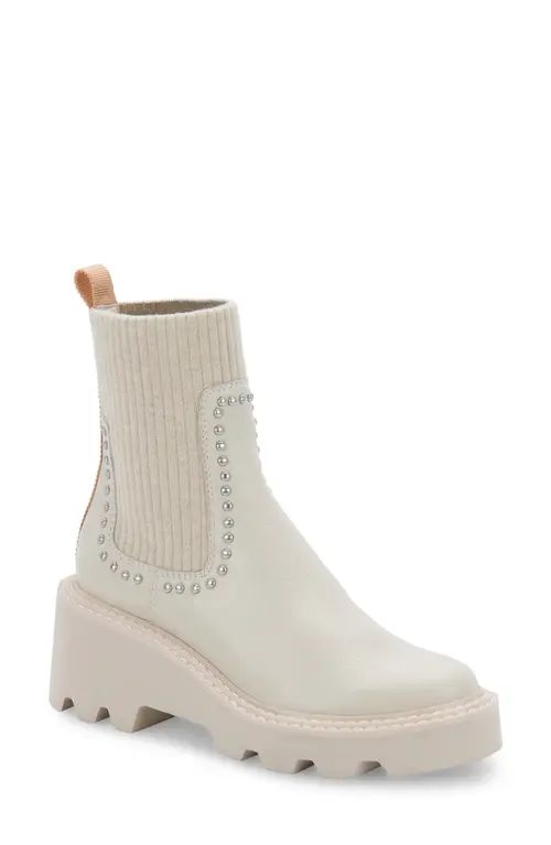 Dolce Vita Hoven Stud H2O Chelsea Boot in Ivory Studded Leather H2O at Nordstrom, Size 9.5 | Nordstrom