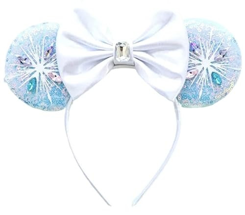 CLGIFT Frozen Minnie Ears,Pick your color, Blue Minnie Ears, Silver gold blue minnie ears, Rainbow Sparkle Mouse Ears,Classic Red Sequin Minnie Ears (Frozen II) | Amazon (US)