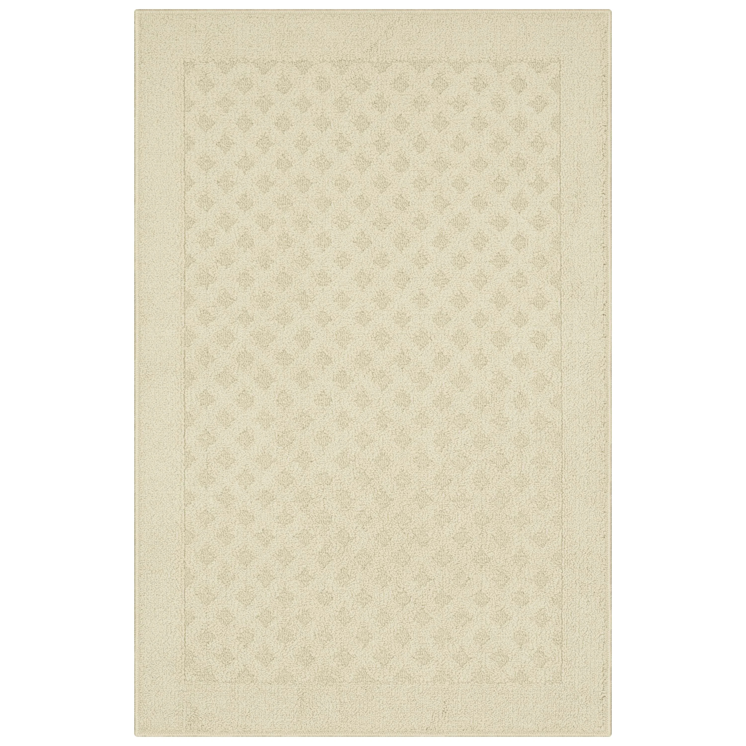 Mainstays Dylan Solid Diamond Indoor Accent Rug, Beige, Skid-Resistant, 2'6" x 3'10" | Walmart (US)