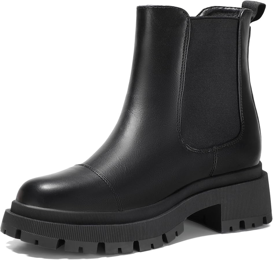 Bacia Chelsea Boots Women Lug Sole Ankle Boots Chunky Heel Slip On Booties | Amazon (US)