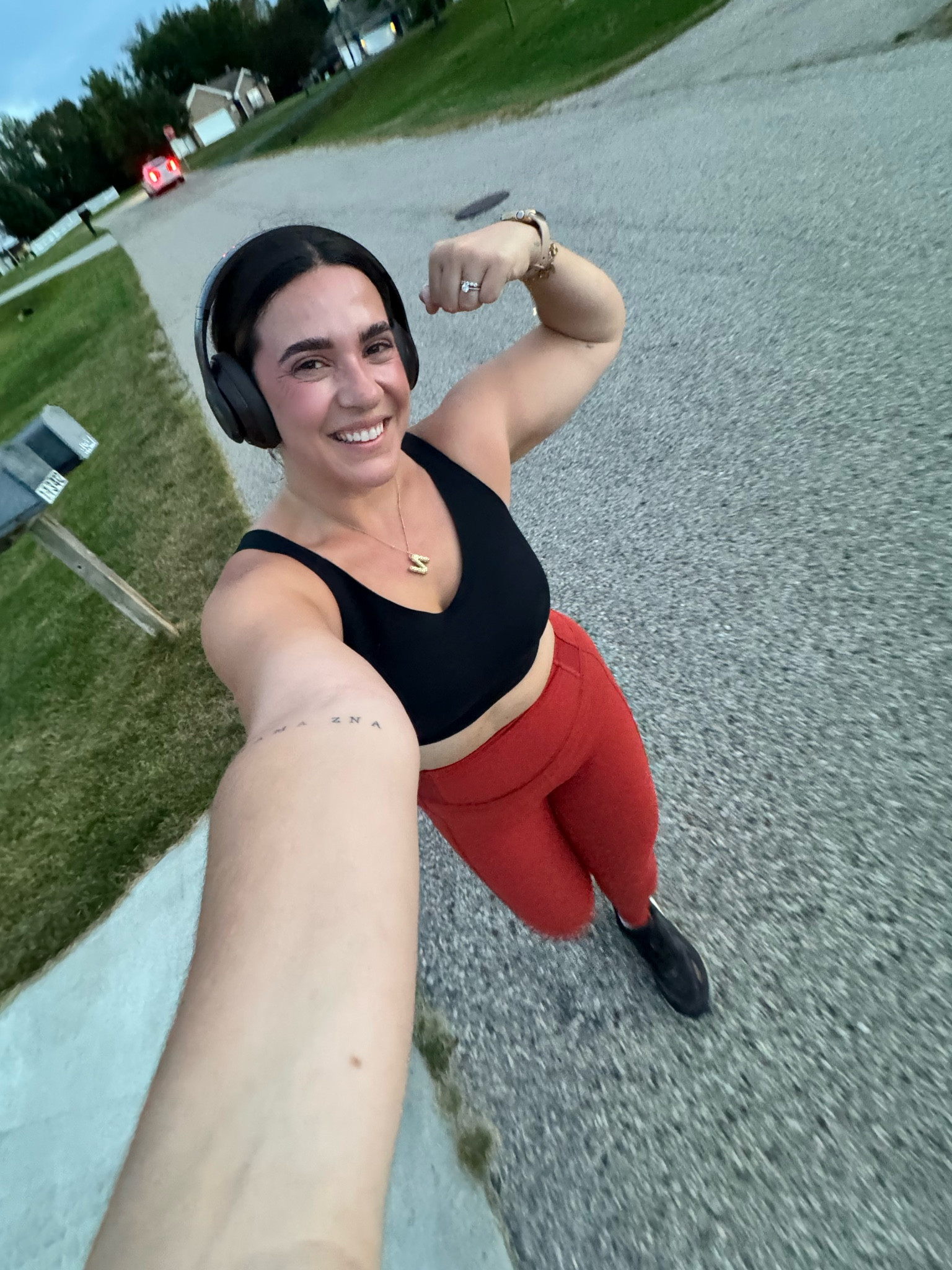 Running gear! Leggings stay put and are sweat wicking. Top XL, code NINAXSPANX and leggings M 

#LTKFitness #LTKFallSale #LTKMidsize