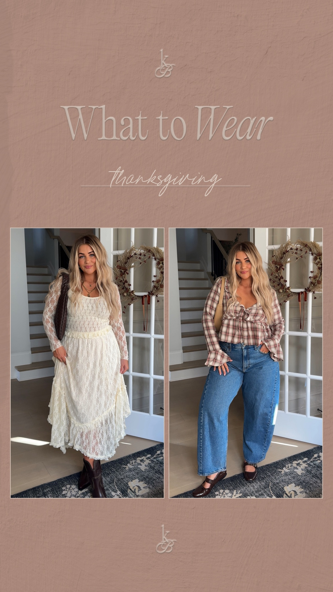What to wear to Thanksgiving this year✨ #thanksgiving #friendsgiving #skirt 

Lace top- medium (need large)
Lace skirt- large 
Pattern top- large 
Jeans- 32

#LTKSeasonal #LTKStyleTip #LTKMidsize