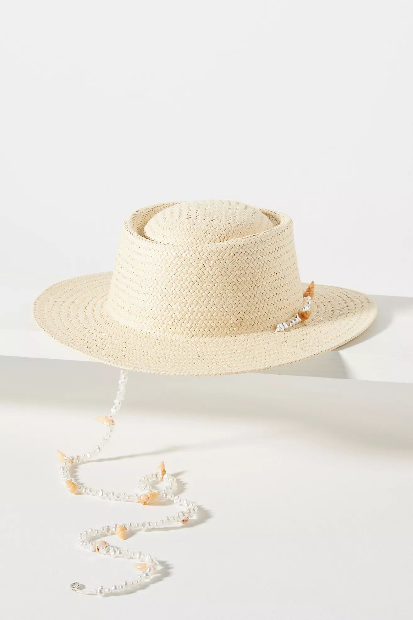 Straw Shell Boater | Anthropologie (US)