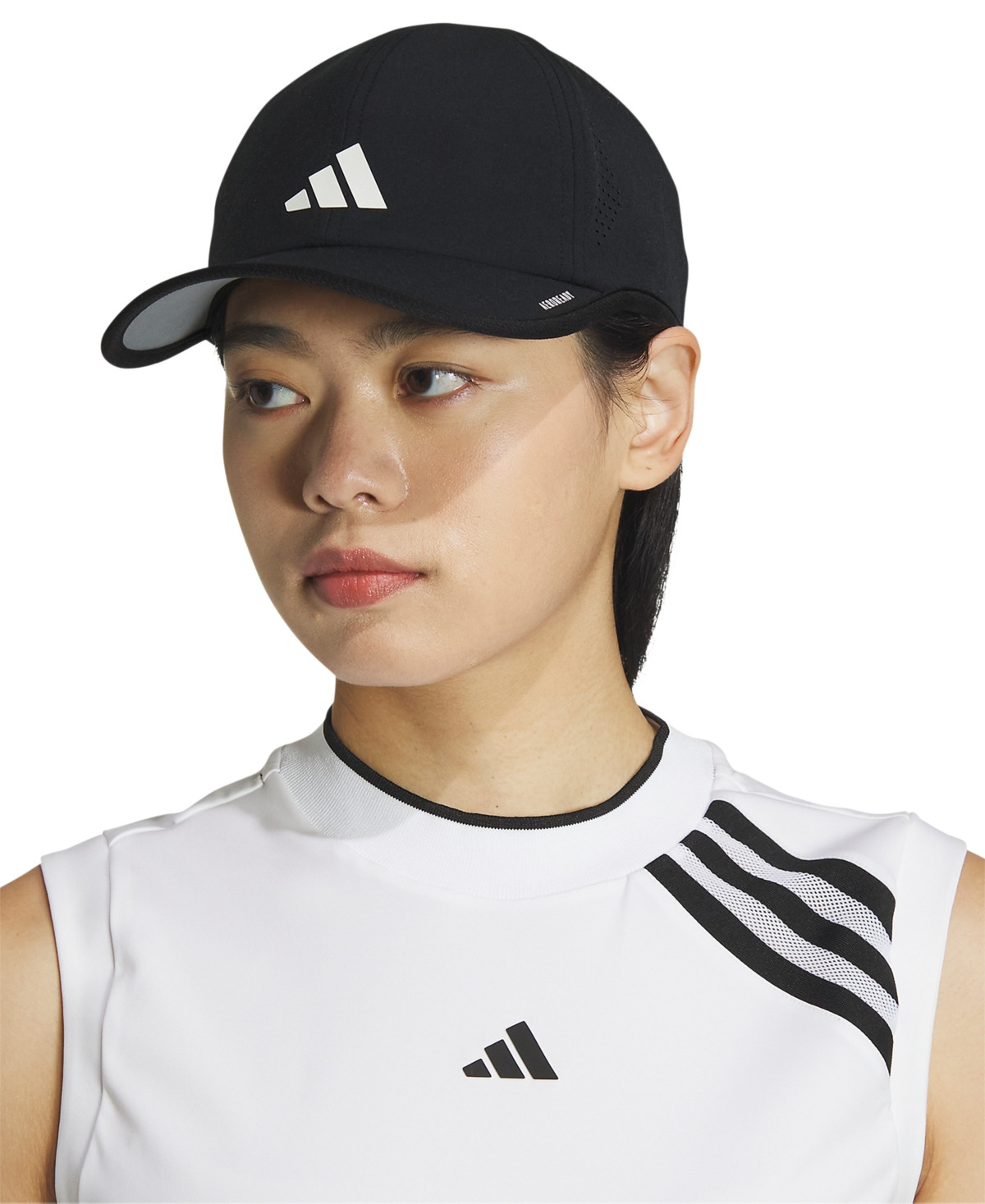 adidas Women's Superlite 3 Stripe Adjustable Hat - Black/white | Macy's