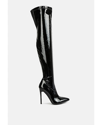 Riggle Long Patent Pu High Heel Boots | Macy's