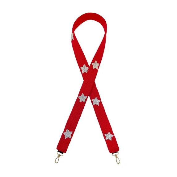 Red with White Stars Beaded Purse Straps 49 Gold Clasp Game Day Bulldogs Oklahoma Crimson Arkansa... | Walmart (US)