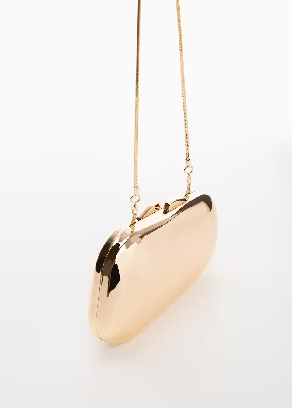 Metallic clutch bag -  Women | Mango USA | MANGO (US)