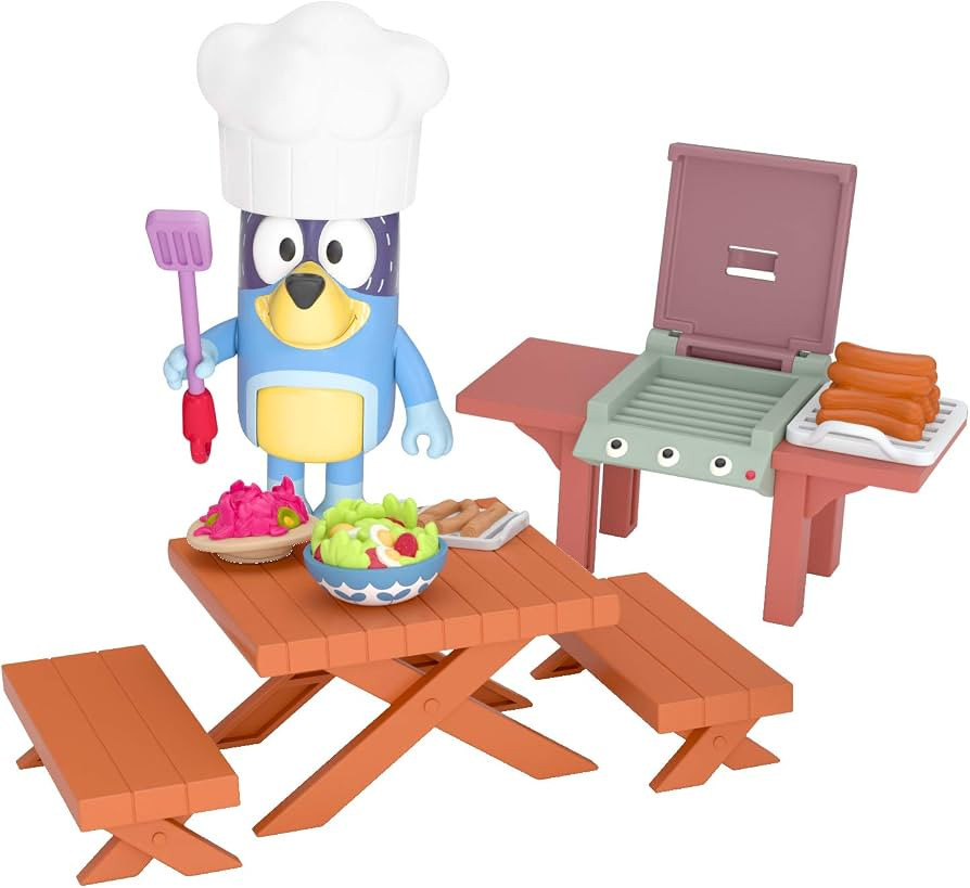 Bluey Dad Backyard BBQ - Bandit 2.5" Figure with Playset, Multicolor, 13030 | Amazon (US)