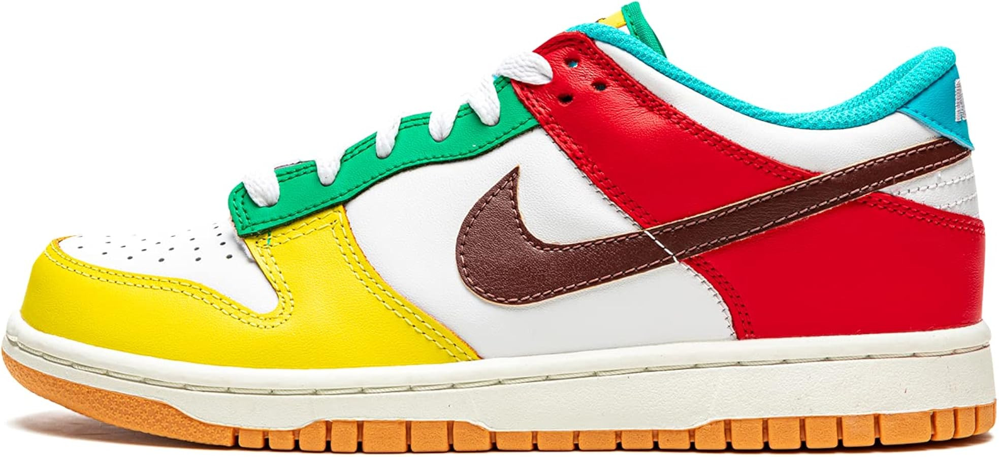 Nike Youth Dunk Low Ls GS Free 99 White, White/Lt. Chocolate/Roma Green, 6.5Y | Amazon (US)