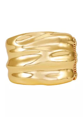 Vince Camuto Gold-Tone Ripple Cuff Bracelet | Belk
