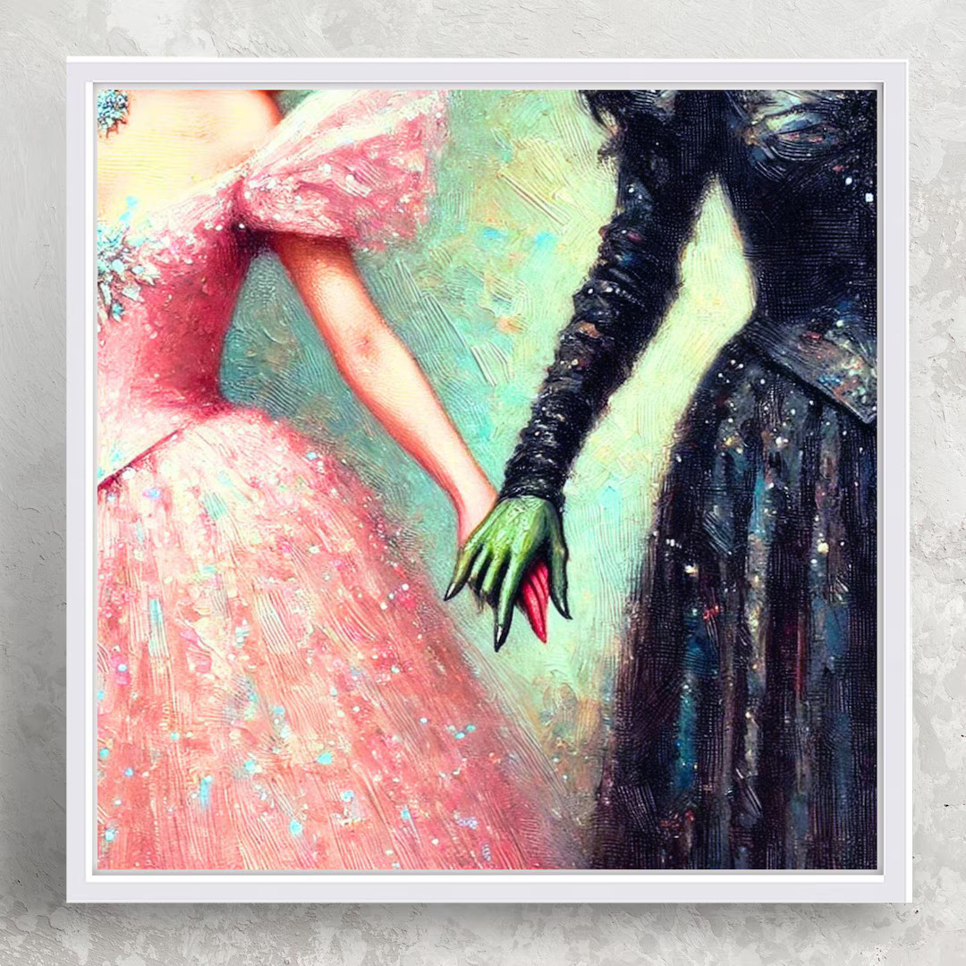GLINDA & WICKED WITCH Original Oil Paint Style Art Matte Square Print Poster Wicked Wall Art Deco... | Etsy (US)