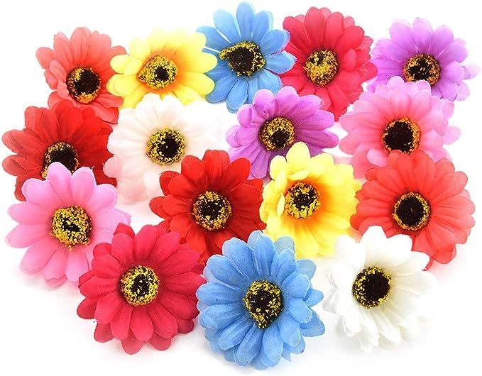 Fake flower heads in bulk wholesale for Crafts Silk Sunflower Daisy Roses Handmake Artificial Flo... | Amazon (US)