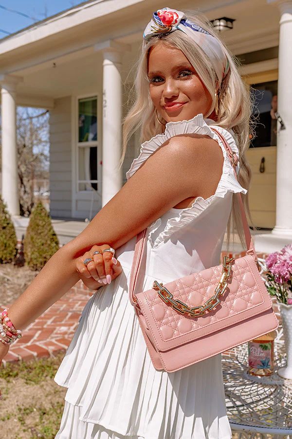 Focus On The Future Faux Leather Crossbody In Blush | Impressions Online Boutique