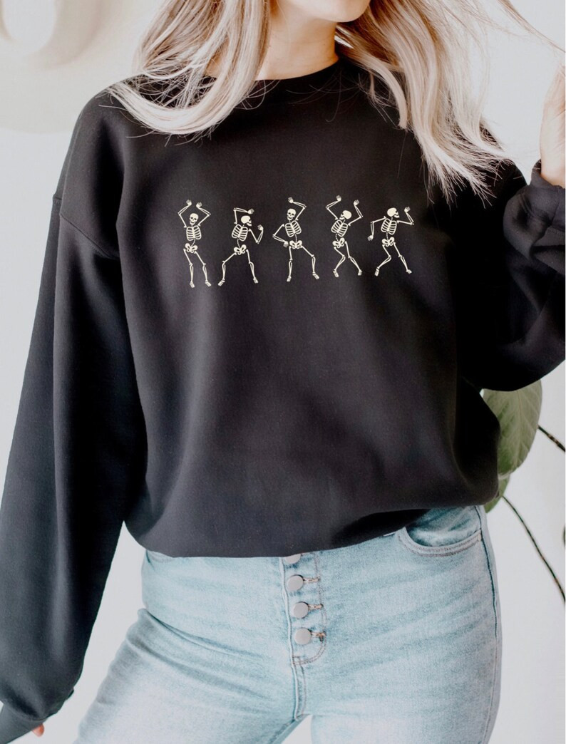 Fall Shirt, Dancing Skeleton Shirt, Happy Halloween T-shirt, Halloween Tee sweatshirt, halloween ... | Etsy (US)