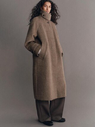 Wool-Alpaca Blend Coat – Dark Mole – Women – ARKET GB | Arket UK