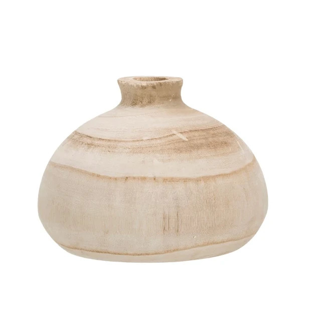 Paulownia Low Wood Vase | Megan Molten