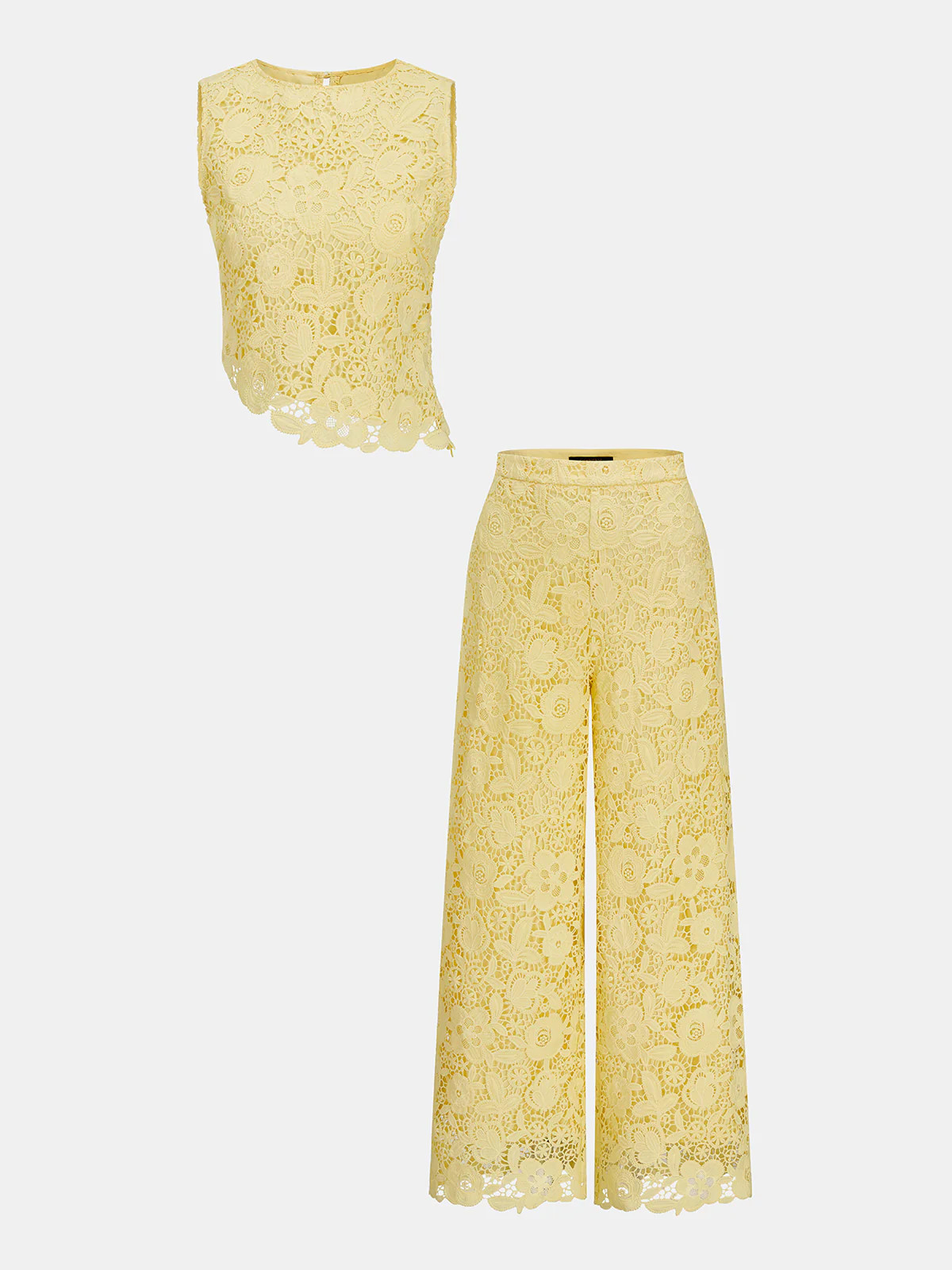 Guipure Lace Sleeveless Top & Pants Set | Commense