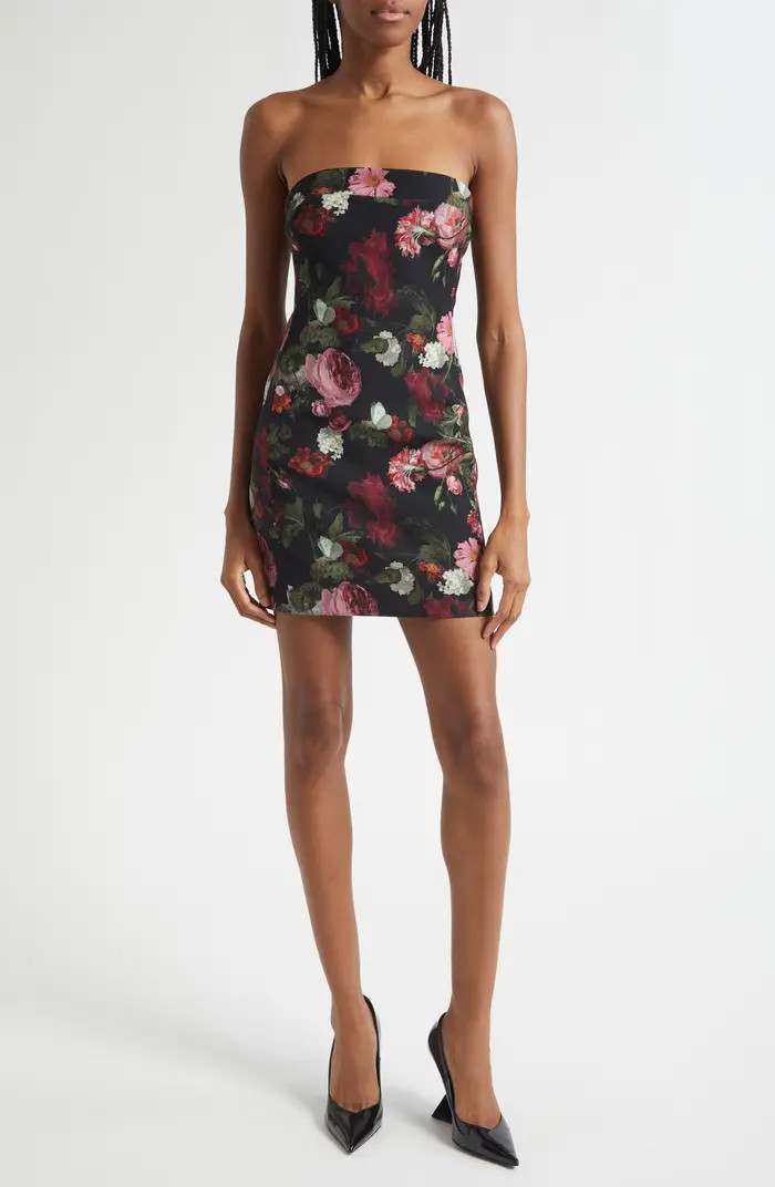 Kelly Floral Strapless Minidress | Nordstrom