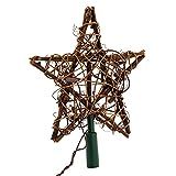 Kurt Adler 10 Light Indoor Rattan Natural Star Treetop | Amazon (US)