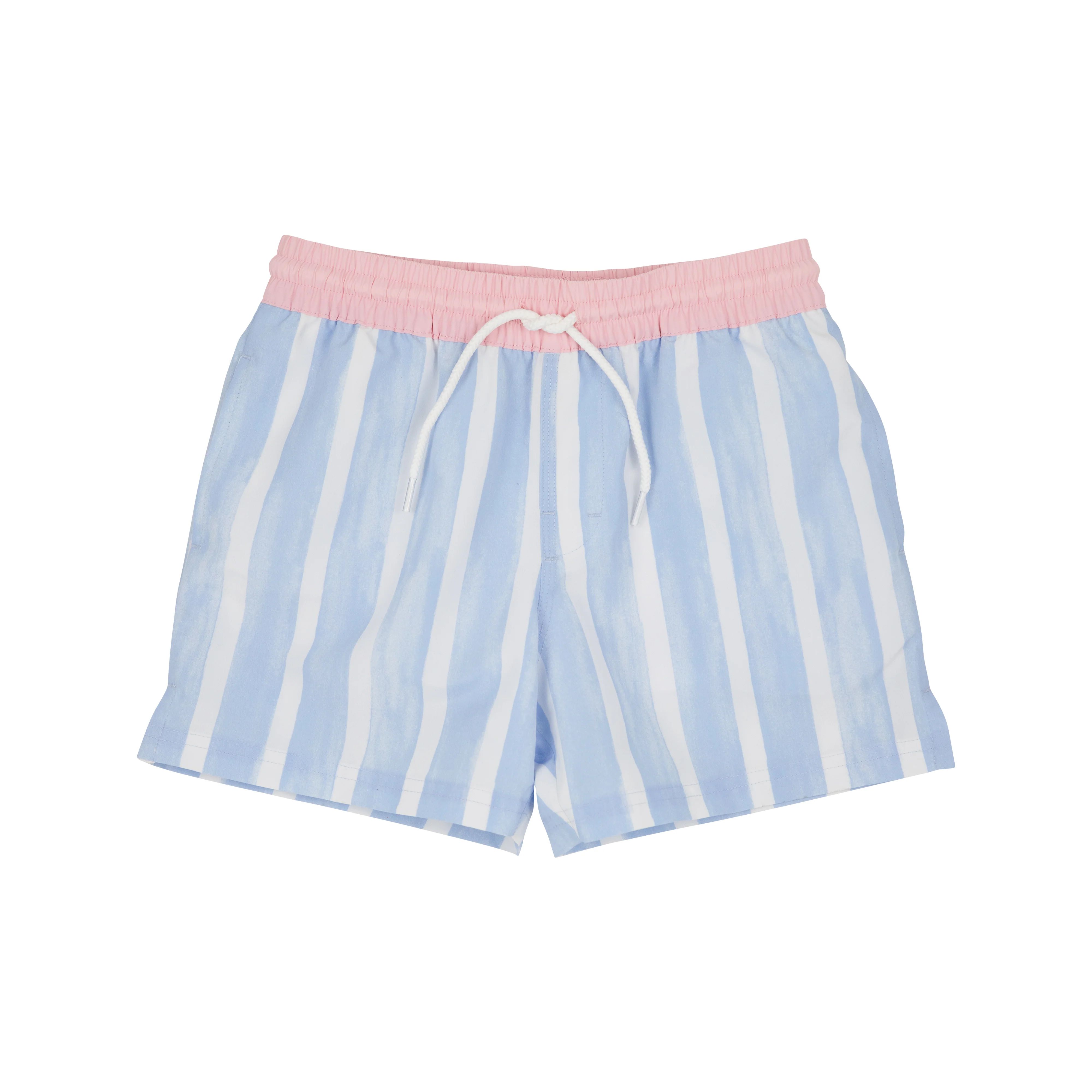 Turtle Bay Trunks - Sea Wall Stripe with Palm Beach Pink | The Beaufort Bonnet Company