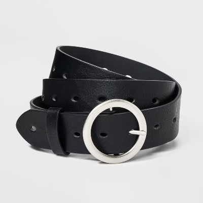 Women's Leather Belt - Ava & Viv™ Black 4X | Target