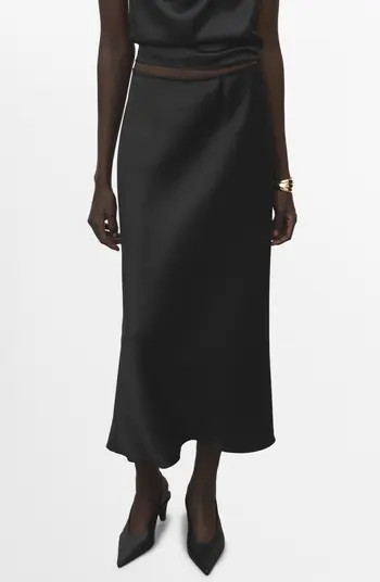 MANGO Satin Midi Skirt | Nordstrom | Nordstrom