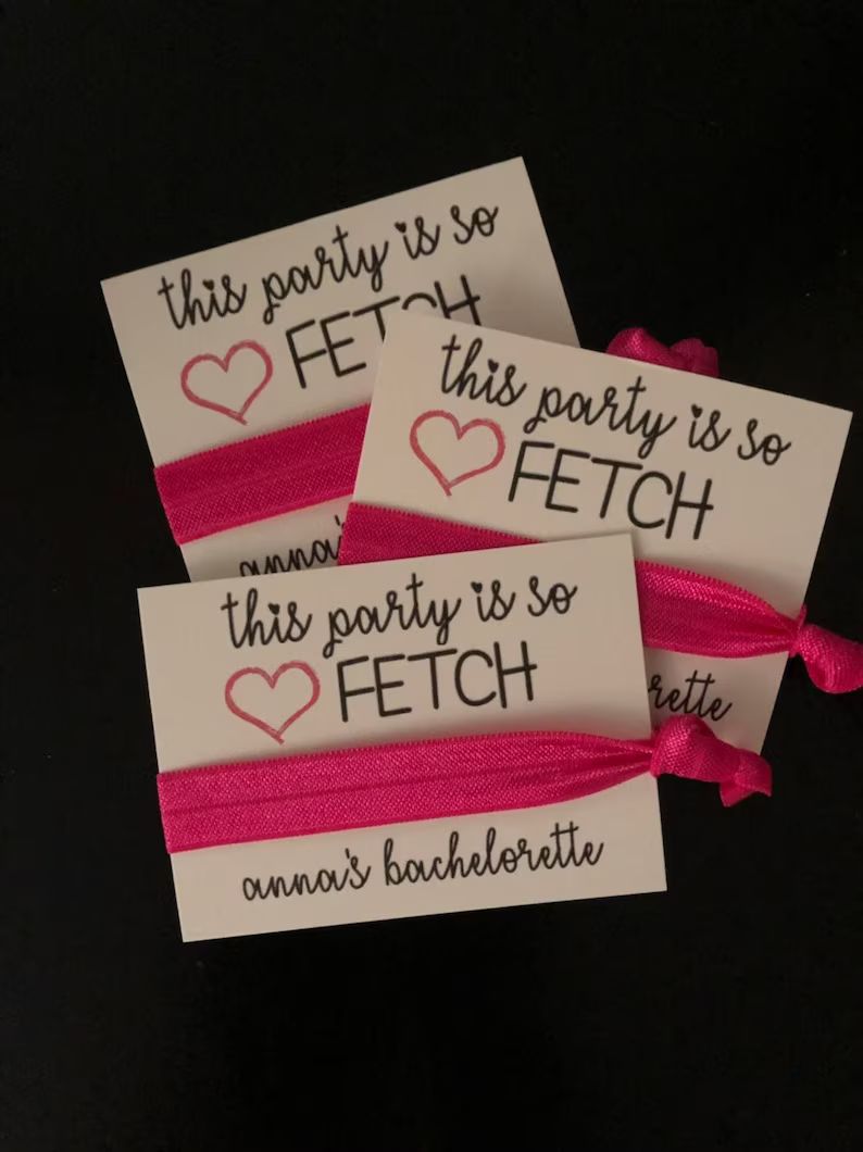Bachelorette Party Favors /mean Girls Favors/ This Party is so Fetch/party Favors/elastic Hair Ti... | Etsy (US)