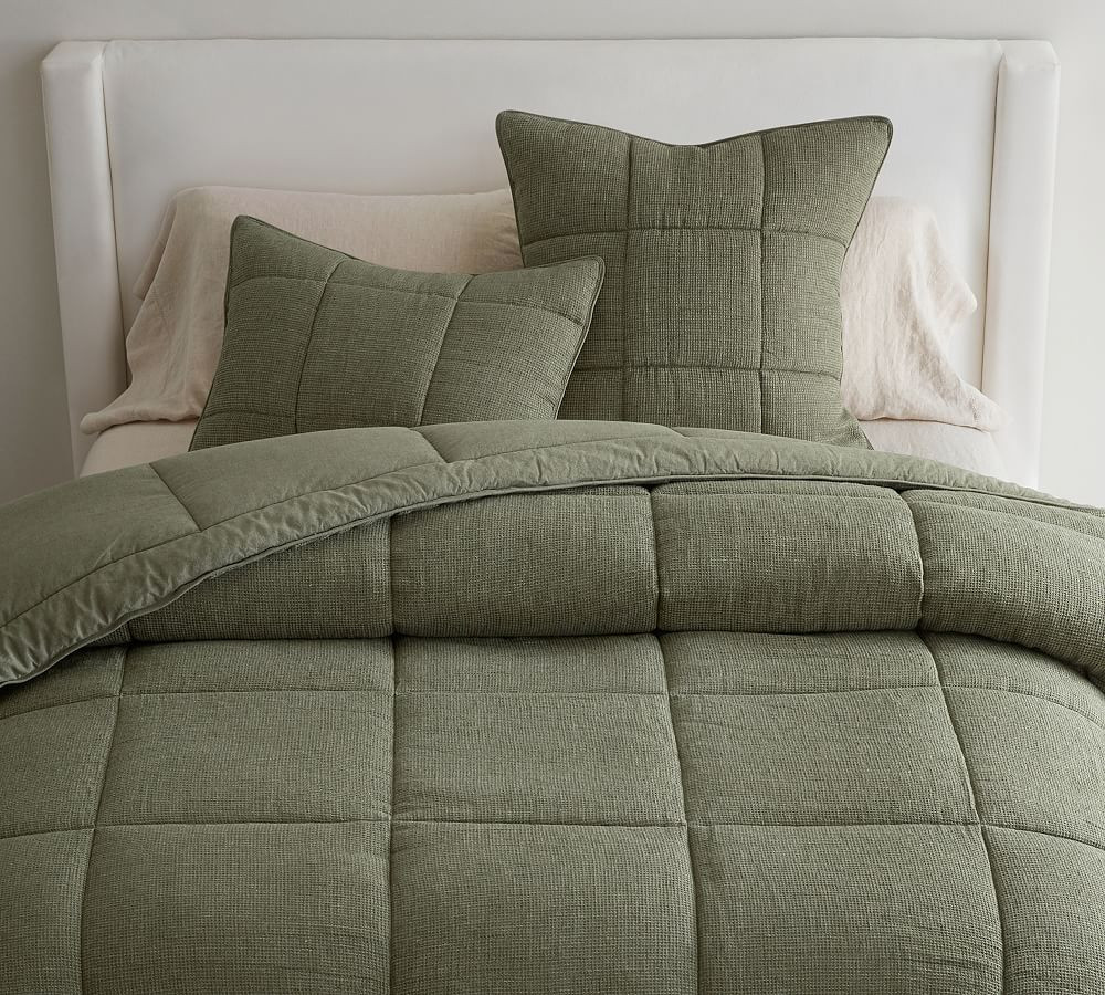 Belgian Flax Linen Waffle Comforter | Pottery Barn (US)