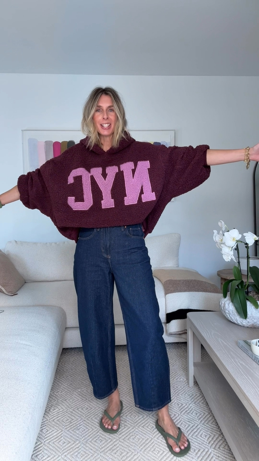 i took a chance at walmart…. and struck gold!! 💛

COOLEST HOODIE EVER. and only $17! this color combo is divine. i sized UP to the XL to elevate the look. (i’m usually a medium at walmart)

it isn’t fleeced on the inside or even the softest material you’ve ever felt…BUT i love it enough that i don’t care. sharing so you know what to expect. 

JEANS are target. i have them in all four colors (for real!) wearing size 4. 

FLIP FLOPS are archie’s. amazing foot support, yet still super cool! you don’t find that often! 



fall hoodie. burgundy and pink. walmart find. fall outfit. casual outfit. weekend style. effortless style. 

#LTKStyleTip #LTKFindsUnder50 #LTKOver40