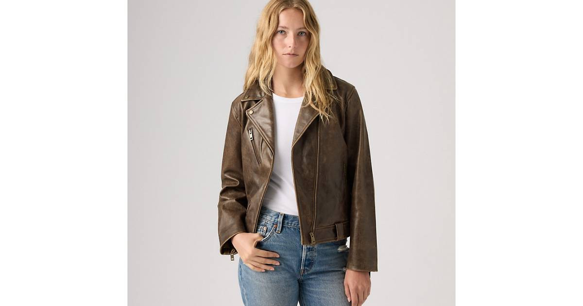 Genuine Leather Moto Jacket - Brown | Levi's® US | Levi's US