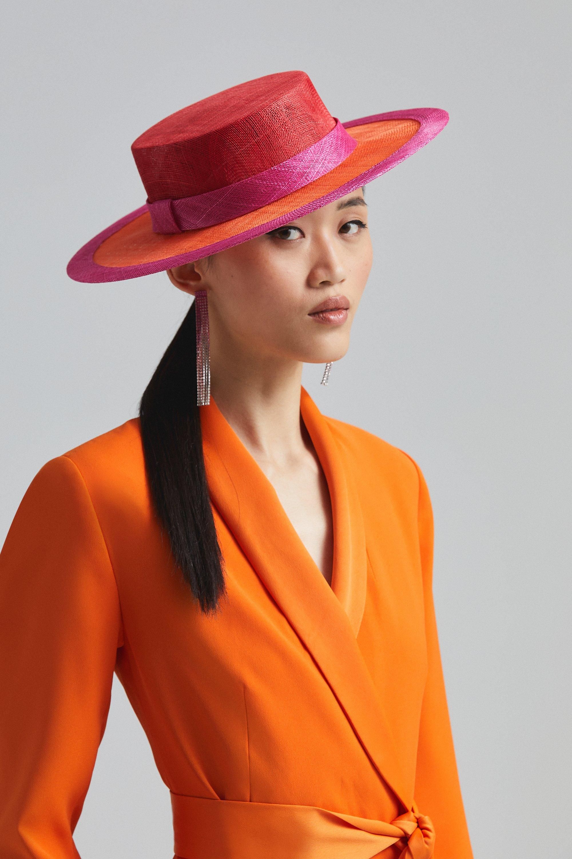 Lisa Tan Premium Contrast Colour Boater Hat | Coast (UK)
