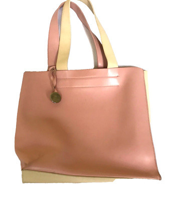 FURLA Tote  "DIVIDE IT" Cream/ Powder Pink Leather Bag Clear Divider Made Italy  | eBay | eBay US