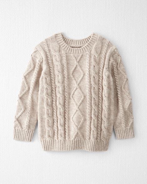 Little Planet Toddler Organic Cotton Cable Knit Sweater Toddler Size 3T Toasted Wheat | Carter's