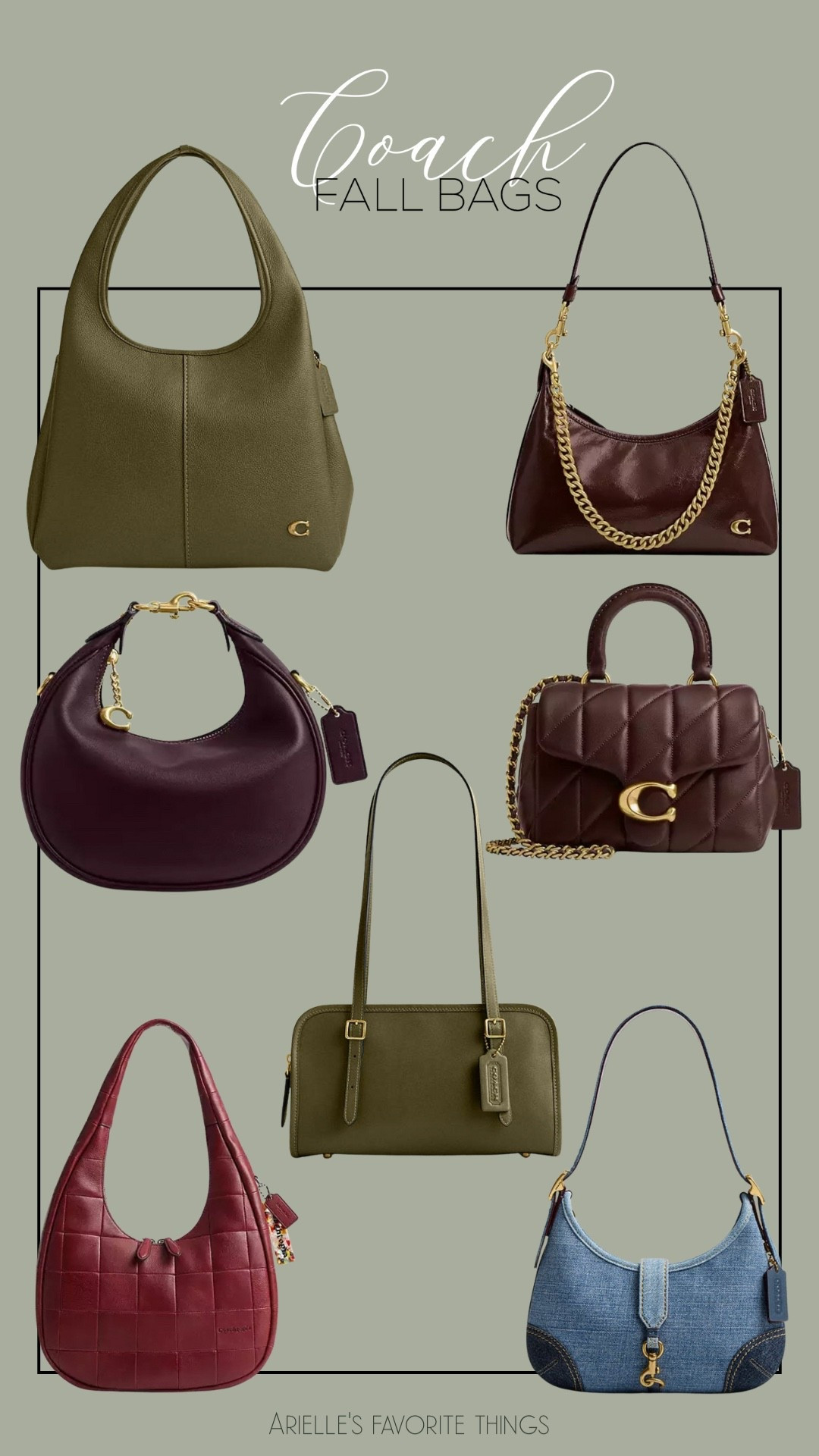 Fall bag season is here, and Coach absolutely nailed it 🍂 From rich burgundies to olive green and even a little denim moment, these bags are the perfect mix of classic and trendy. Whether you’re into structured satchels or soft shoulder styles, these are the chic staples you’ll be carrying all season long. 

#LTKItBag #LTKStyleTip #LTKSeasonal
