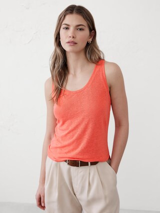 Linen-Blend Tank | Banana Republic Factory