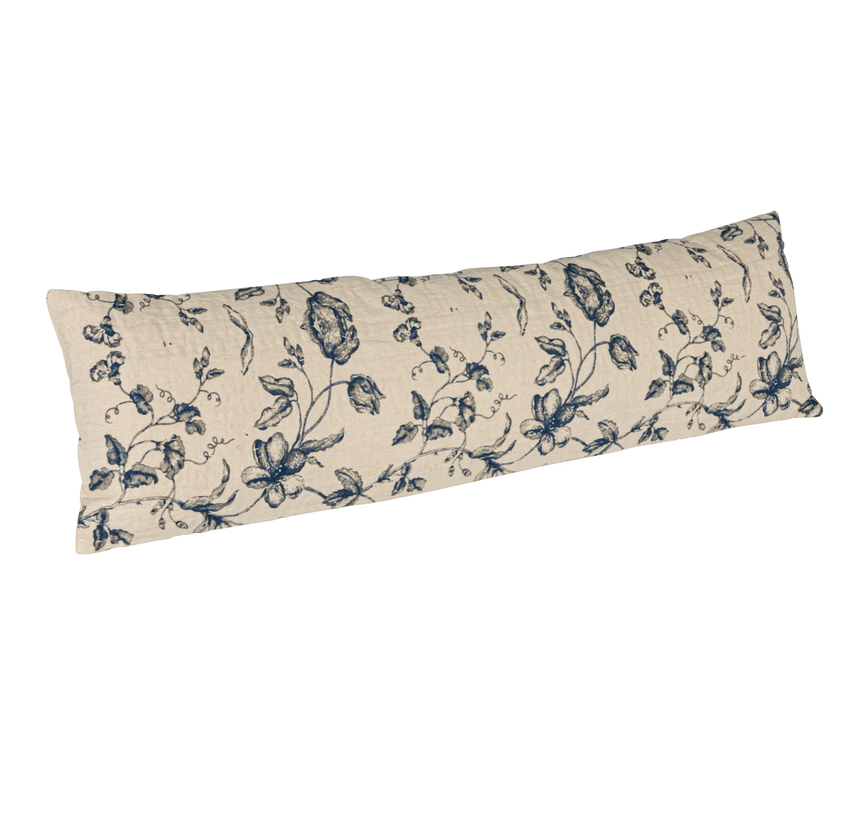 Long Patterned Cotton and Linen Lumbar Pillow | Wayfair North America