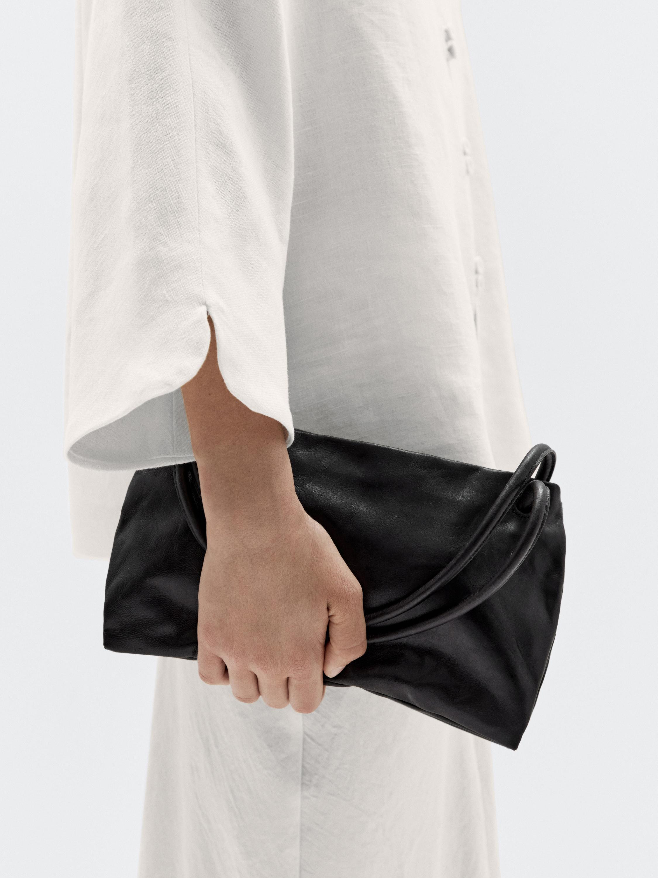 Small nappa leather bag with compartments | Massimo Dutti UK