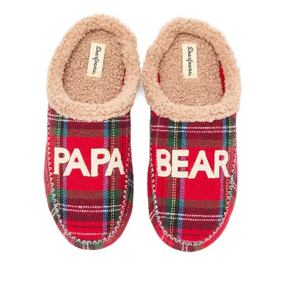 Dearfoams Men's Papa Bear Clog Slipper - Plaid Size M | Target
