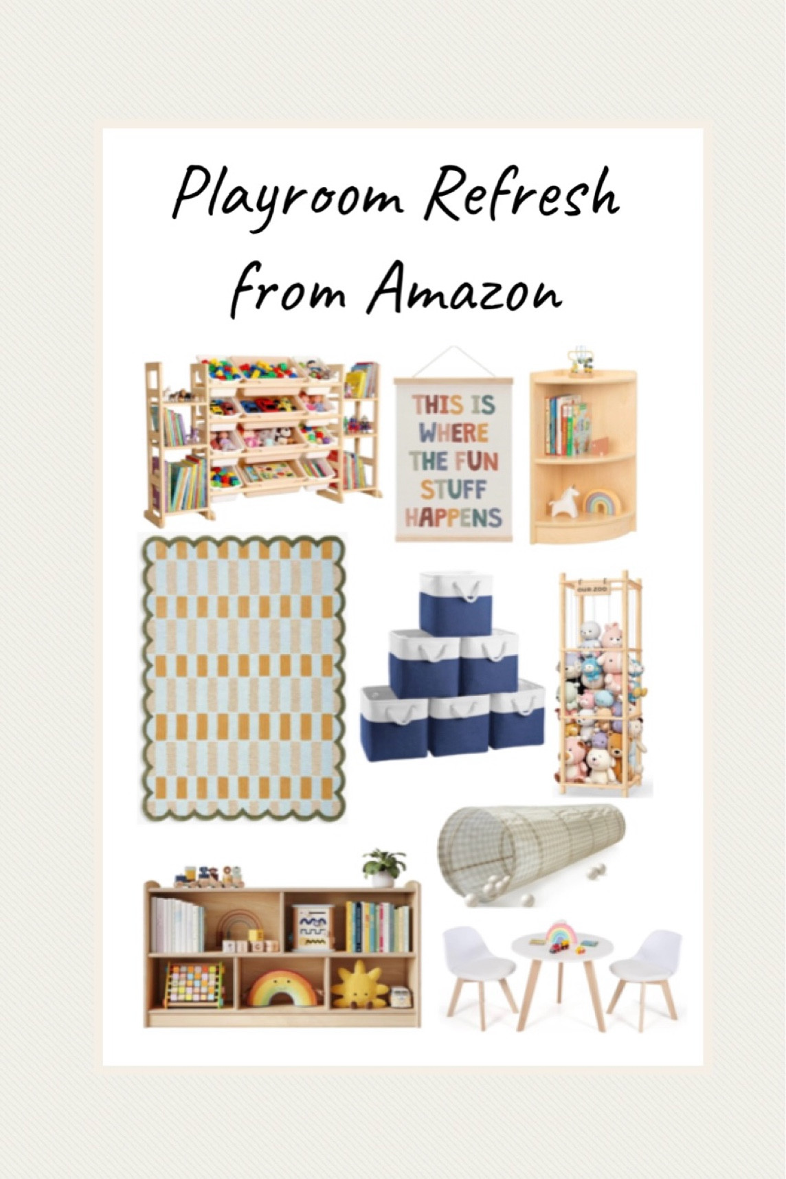 If you’re looking to give your playroom a little refresh I linked a few items I’m loving from Amazon🤏

#playroom #organization #amazon 

#LTKHome #LTKKids