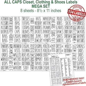 Amazon.com: Talented Kitchen 134 Closet, Clothing & Shoes Labels. 134 All Caps Label Sticker. Wat... | Amazon (US)